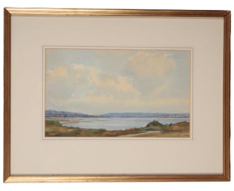 JAMES HERBERT SNELL (1861-1935) 'Poole Harbour from Shell Bay' signed, watercolour, 20cm x 33cm, in gilt frame and glazed