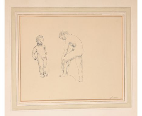 AFTER PABLO PICASSO (1881-1973) A woman and child reproduction print, 29cm x 35cm (unframed)