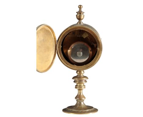 A FRENCH BRASS MANTEL CLOCK 19th century, the movement stamped 'G S medaille d'or 1867', the dial marked 'E S J Wemson', with