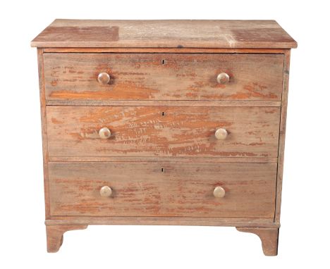 A MAHOGANY CHEST OF DRAWERS BY W &amp; C WILKINSON 19th century, stamped to the inside of the top drawer, with makers address
