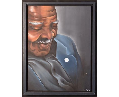 An oil on canvas of a male portrait, signed Nelly 09.' Framed, unglazed. H=82, W=63cm