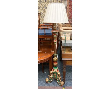 ORNATE WOODEN STANDARD LAMP