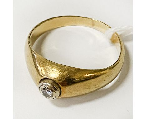 14CT GOLD SINGLE DIAMOND RING - SIZE P - 5.7 GRAMS APPROX