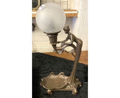 ART NOUVEAU STYLE BALL GIRL LAMP