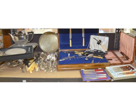 Collection of silver plate to include flatware 