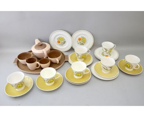 Poole pottery tea service on tray, and Susie Cooper 