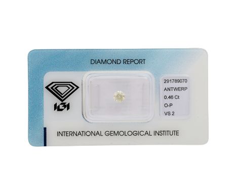   1 loser Brillant von 0,46 ct   GET (O-P)/VS2, inkl. IGI Zertifikat.    | Loose brilliant-cut diamond of 0.46 ct, TIN (O-P)/