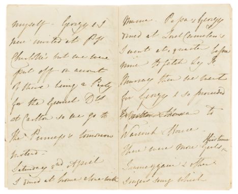 Aristocratic diary.- Bathurst (Emily Charlotte, daughter of Henry Bathurst , third Earl Bathurst, politician, Secretary of St