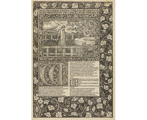 Kelmscott Press.- Chaucer (Geoffrey) [The Canterbury Tales], cancelled proof bifolium comprising pp.1-2 and 15-16, printed in