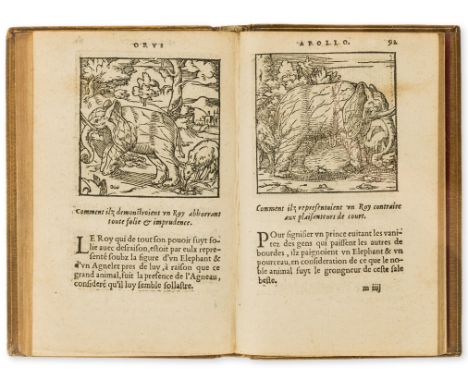 Emblemata.- Horapollo, the grammarian. Les Sculptures ou graveures sacrees d'Orus Apollo, Niliaque, c'est a dire voysin du Ni