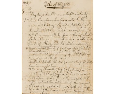 England &amp; Scotland.- Scott (William, of Stourbridge) Tours through several parts of England and Scotland, autograph manus
