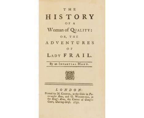 [Hill (John)] The History of a Woman of Quality; or, the Adventures of Lady Frail. By an Impartial Hand, first edition, K3 a 