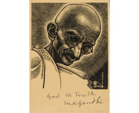 Gandhi, Mohandas Karamchand.- Eichenberg (Fritz, German-American illustrator, promoter of social justice and nonviolence, 190
