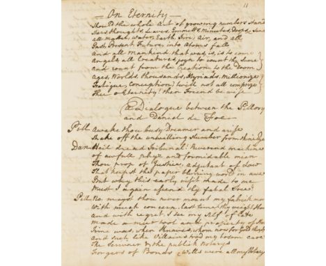 18th century commonplace book.- Commonplace book of poetry and prose, manuscript, 158pp., some ff. loose, slightly browned th