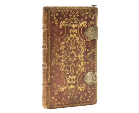 Binding.- Almanach.- Riders (1732.) British Merlin, title and text in red and black, numerous contemporary manuscript account