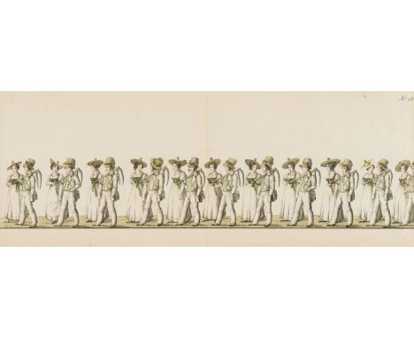 Wine making.- Steinlen (Christian Gottlieb) La Fête des Vignerons at Vevey, extensive panoramic scroll of this once-in-a-gene