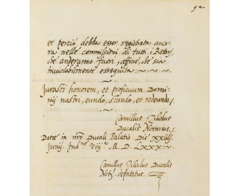 Venice.- Ziliol (Camillo, secretary to the Doge) [Statute Book of Venice], manuscript in Italian, on vellum, 184pp. excluding