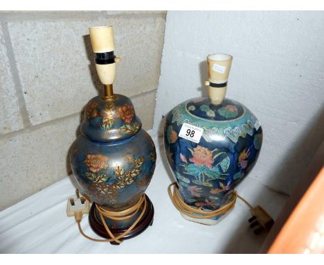 2 pottery lamp bases