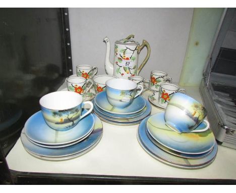 A 9 piece coffee set and 15 pieces of Noritake tea ware