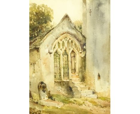 Henry Barlow Carter (British 1804-1868): St. Marys 'Kingskerswell Church' near Torquay, watercolour, titled verso 'sketch fro