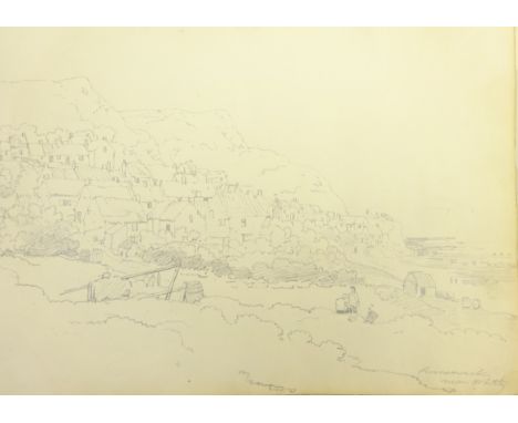 Henry Barlow Carter (British 1804-1868): Early Sketch Book c.1830-1835, twenty five pencil drawings of Staithes, Runswick, Wh
