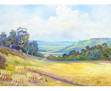 Bruce Kendall (British Contemporary): 'First Day of Harvest', oil on board signed 44cm x 60cm Condition Report Click here for