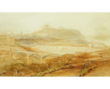 Henry Barlow Carter (British 1804-1868): 'Scarborough from Belmont Terrace', watercolour sketch for lithograph, titled and si