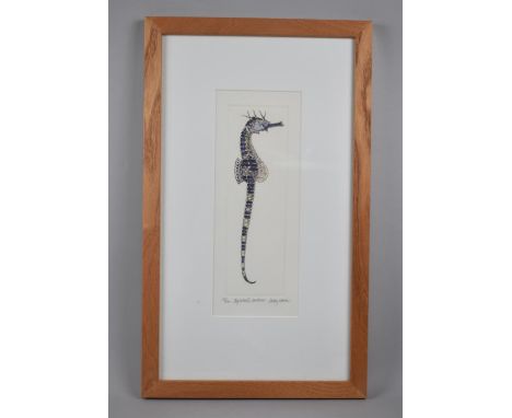 A Framed Limited Edition Print, Big Bellied Seahorse, Signed Debby Mason, No 23/250, 10x16cms 