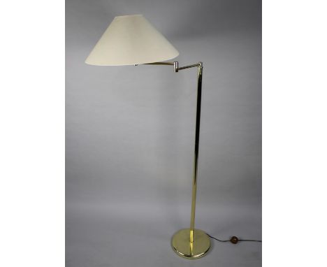 A Modern Brass Adjustable Reading Standard Lamp 