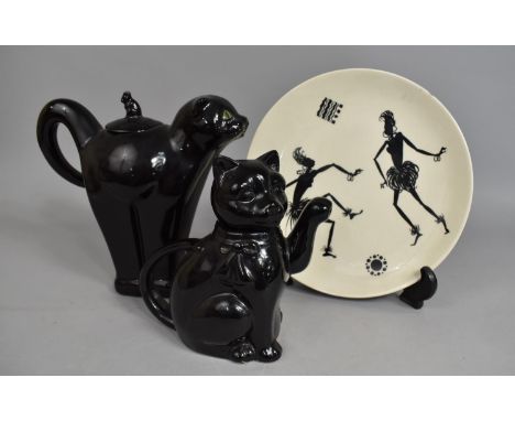 A Wade Zamba Plate (Chip to Rim) together with a Carlton Ware Novelty Teapot in the Form of A Cat and a Further Example 