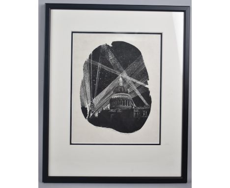 A Framed Limited Edition Anne Desmet Print, 1st Paul's Lights 21x27cms 