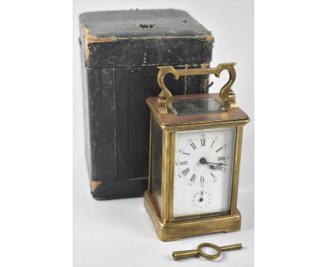 An Early 20th Century Brass Cased Carriage Clock with White Enamel Dial, Requiring Attention, together with an Unrelated Carr
