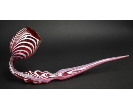 A 19th Century Nailsea Glass Pipe, 41cm Long 
