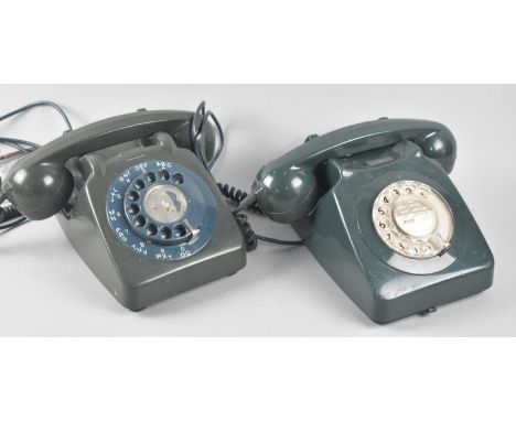 Two Vintage GPO Bakelite Rotary Telephones 