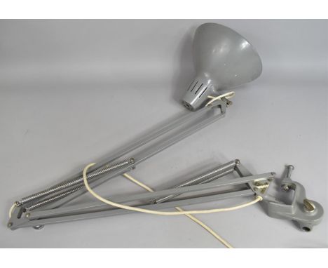 A Vintage Grey Painted Table Mounting Angle Poise Lamp by Thousand and One Lamp Company 