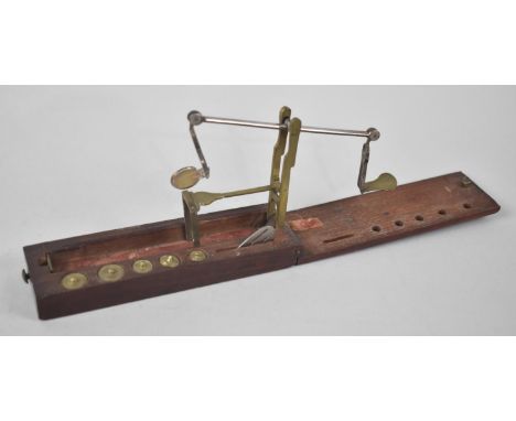 A 19th Century Mahogany Cased Guinea and Sovereign Scale with Five Graduated Weights 