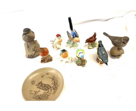 Selection of assorted bird figures includes  Beswick, german, poole etc 