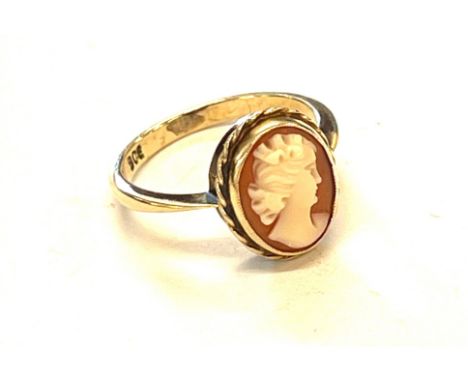 Vintage 9ct gold cameo ring 