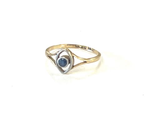 18ct Hallmarked stone set ring, maker marks H.W.LD, total weight approx 1.6g, ring size O 