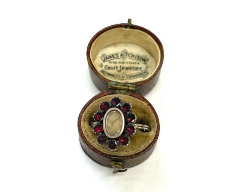 Georgian almandine garnet ring in period box 