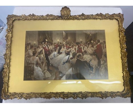 Vintage Ornate framed print, approximate frame measurements: Height 18 inches, Width 26 inches 