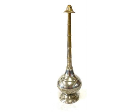 Silver plated Persian rosewater pitcher, approximate measurements: Height 12 inches 