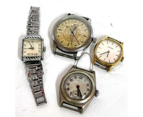 A lot of four wrist watches the makers of which are Rotary, Tissot, Titan and Cyma, (all a/f)