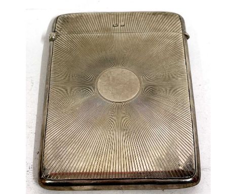 A George V card case with radial engine turned decoration, Birmingham 1910 by Horace Woodward &amp; Co Ltd, 91.4gms