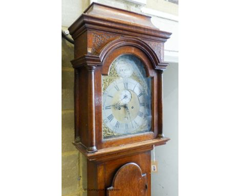   A George III oak eight day longcase clock, marked William Nash Bridge, height 210cm