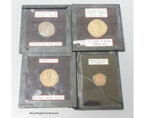   Roman Empire, Lucius Verus sestertius , Lucilla As, Maximianus As and Constantius I follis (4)
