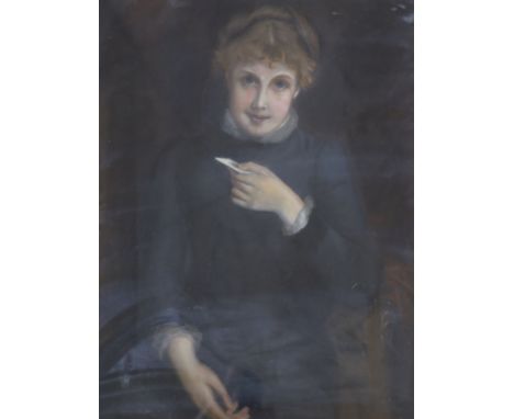   English School c.1900, pastel, Half length portrait of a lady, 77 x 59cm