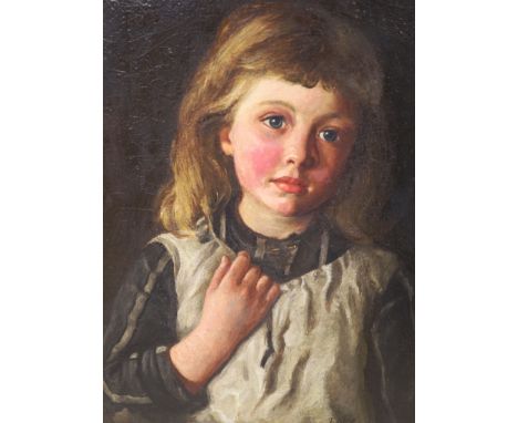   Julia M. Levy, oil on board, Portrait of a girl, signed, 44 x 34cm.