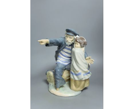   A Nao figure group of a sailor and a boy, height 30cm