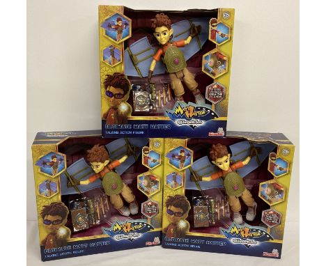 3 boxed, sealed and unopened, Matt Hatter electronic talking action figures with accessories.  From Simba Toys, 2014. 